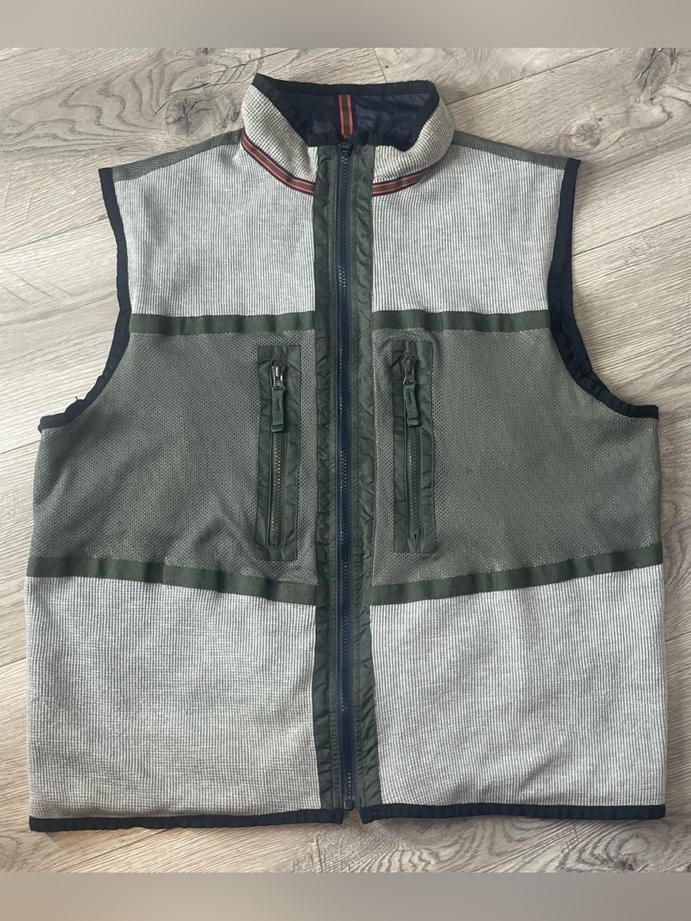 GAP Men's Olive and Light Gray Utility Zip Vest
